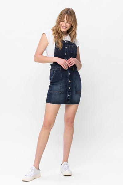 Judy Blue High Waist Overall Skirt Denim Dress 2810 - Exclusive-Jeans-Sunshine and Wine Boutique