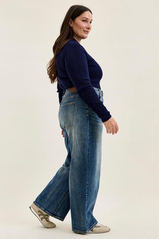Judy Blue High Waist Vintage Blast Wilhelmina Baggy Denim Jeans 881157