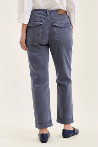 Judy Blue High Waist Aurora Weekender Garment Dyed Vintage Indigo Cuffed Slim Straight Jogger Denim Jeans 881194