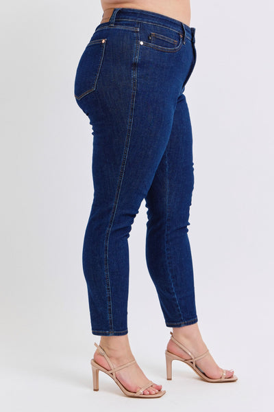 Judy Blue Mid Rise Tummy Control Classic Skinny Denim Jeans 88894-Jeans-Sunshine and Wine Boutique