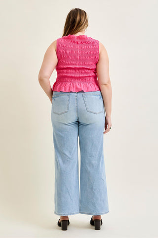 Judy Blue High Waist Tummy Control Retro Wide Leg Denim Jeans 881128
