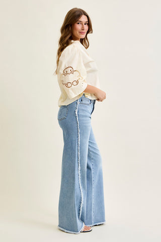 Judy Blue High Waist Twisted Retro Wide Leg Denim Jeans 881087