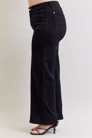 Judy Blue High Waist Retro Wide Leg Black Denim Jeans 881057