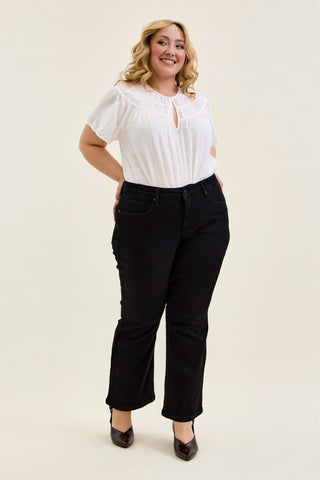 Judy Blue High Waist Tummy Control Black Bootcut Denim Jeans 881184 - Petite