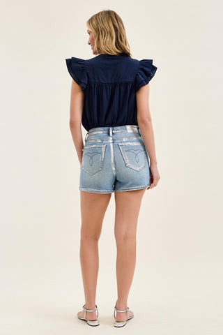 Judy Blue High Waist Foil Seam Slim Denim Short 150387