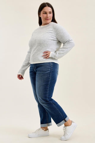 Judy Blue Mid Rise Billie Indigo Boyfriend Denim Jeans 82744