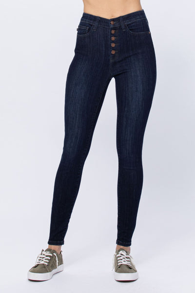 Judy Blue High Waist Hand Sanded Resin Skinny Denim 82331 - Exclusive-Jeans-Sunshine and Wine Boutique