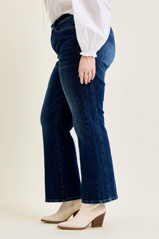 Judy Blue Mid Rise Cowgirl Seaming Alex Bootcut Denim Jeans 881124