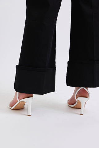 Judy Blue High Waist Retro Wide Leg Black Cuffed Denim Jeans 82617