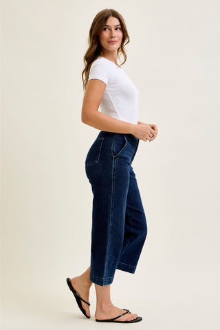 Judy Blue High Waist Ankle Wide Leg Denim Jeans 82694