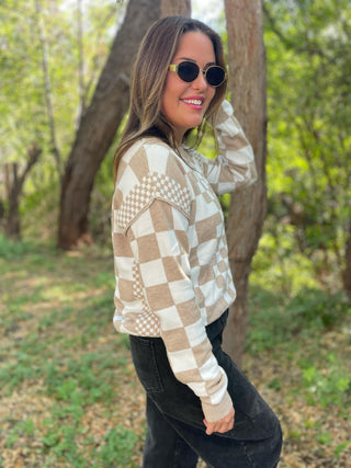 One Eleven North All Checkered Out Sweater in Four Colors