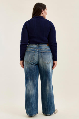 Judy Blue High Waist Vintage Blast Wilhelmina Baggy Denim Jeans 881157