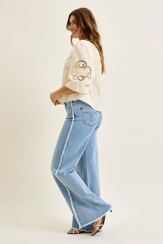 Judy Blue High Waist Twisted Retro Wide Leg Denim Jeans 881087