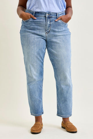Judy Blue Mid Rise Vintage Wash Cell Phone Pocket Slim Denim Jeans 82626