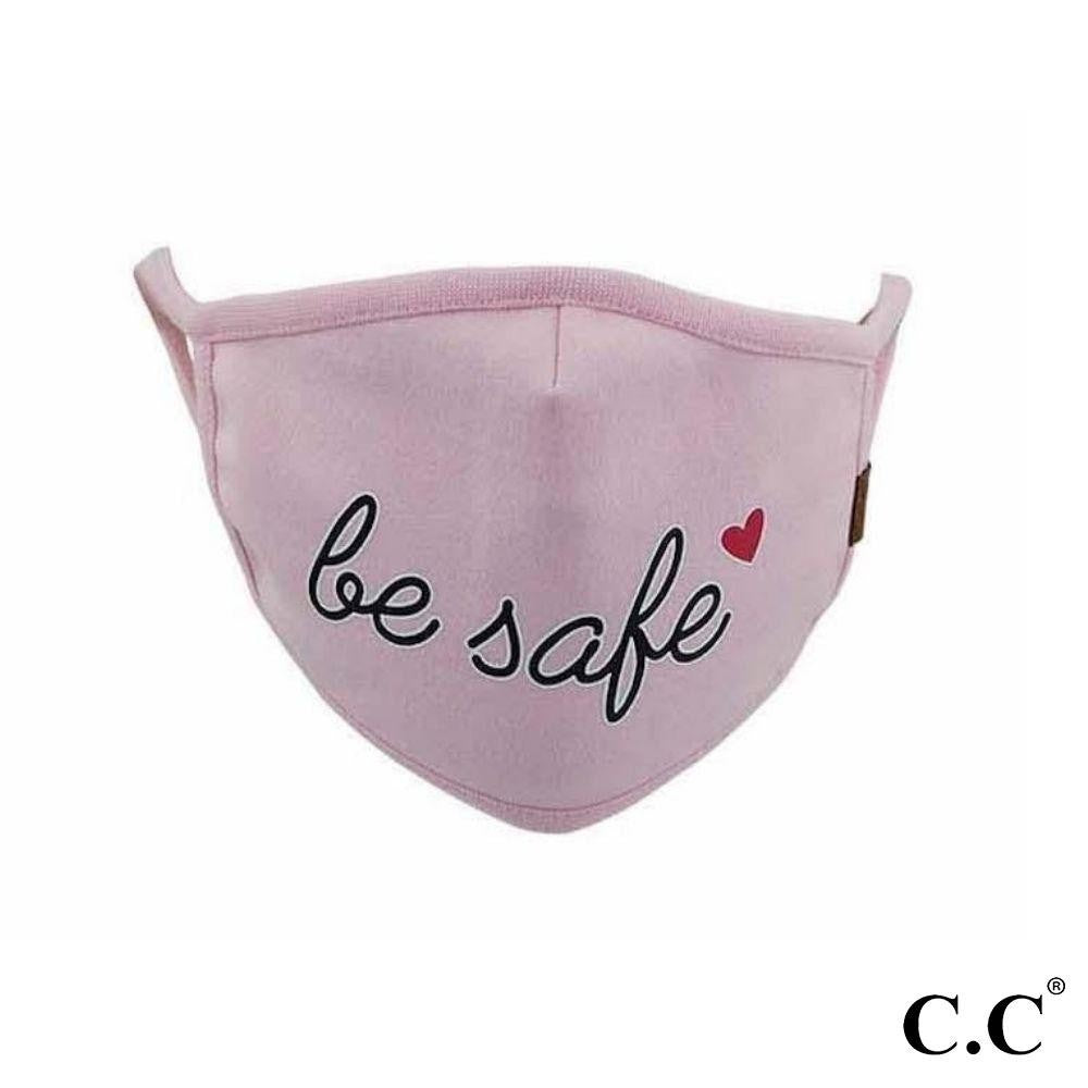 C.C Be Safe Face Mask, Pink-Face Mask-Sunshine and Wine Boutique