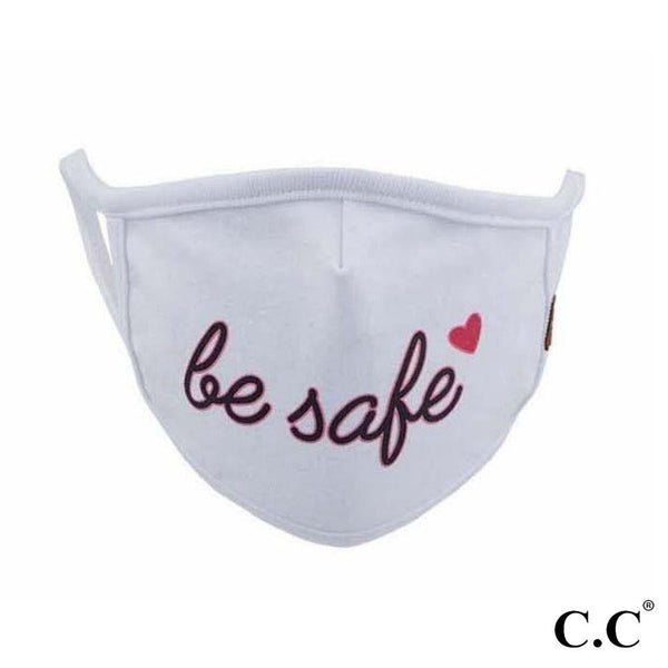 C.C Be Safe Face Mask, White-Face Mask-Sunshine and Wine Boutique