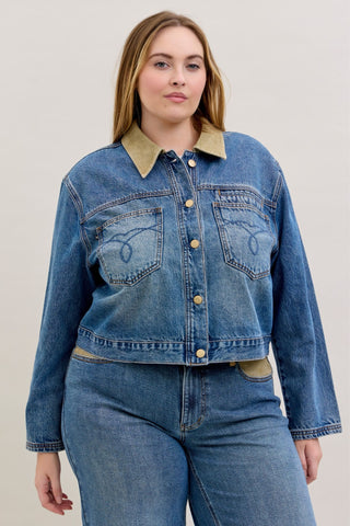 Judy Blue Rigid Barn Corduroy Denim Jacket 7886