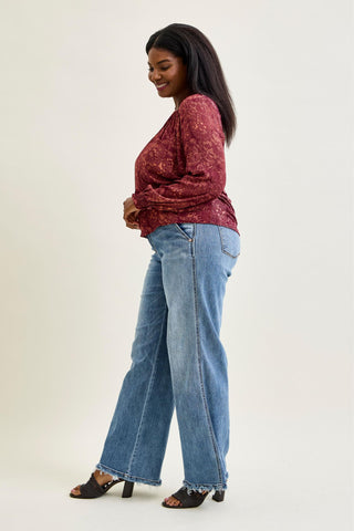 Judy Blue High Waist Retro Wide Leg Denim Jeans 82648