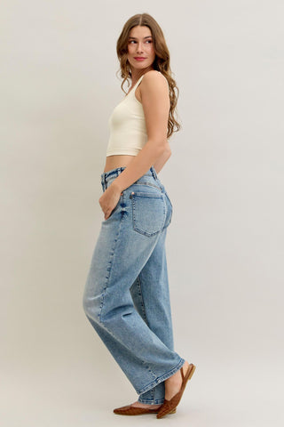 Judy Blue High Waist Wilhemina Light Vintage Wash Leg Denim Jeans 881004