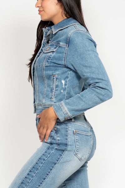 Judy Blue Classic Vintage Wash Denim Jacket 7877-Jeans-Sunshine and Wine Boutique