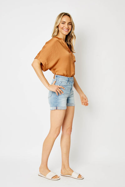 Judy Blue High Waist Destroy Cut Off Denim Short 150184-Shorts-Sunshine and Wine Boutique