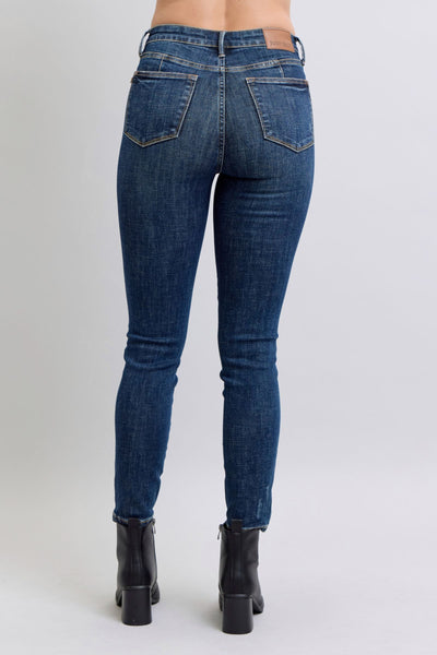 Judy Blue Mid Rise Tummy Control Classic Vintage Skinny Denim Jeans 88881-Jeans-Sunshine and Wine Boutique