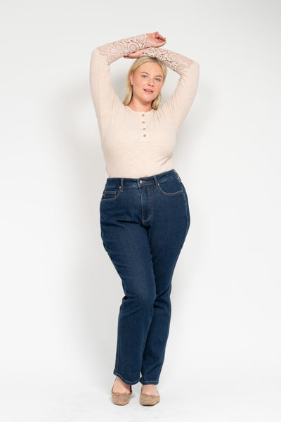 Judy Blue High Waist "Tummy Control" Classic Straight Denim 88575-Jeans-Sunshine and Wine Boutique