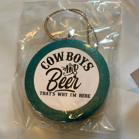 Freshie, Bow Ties and Bourbon- Cowboys and Beer-Vehicle Air Fresheners-Sunshine and Wine Boutique