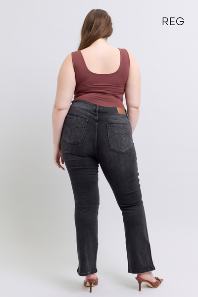 Judy Blue High Waist Tummy Control Black Bootcut Denim Jeans 88787 - 3 Inseam Options: Short, Regular, Long-Jeans-Sunshine and Wine Boutique