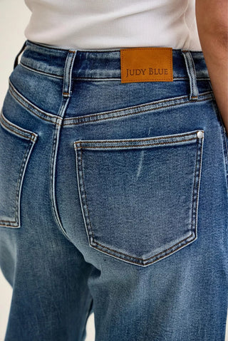 Judy Blue High Waist R.m. "Marlow" Arc Dk Time Weathered Indigo Jeans