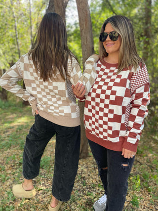 One Eleven North All Checkered Out Sweater in Four Colors