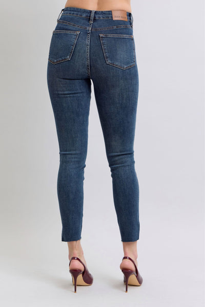 Judy Blue High Rise Control Top Step Hem Skinny Jeans 88913 - Exclusive-Jeans-Sunshine and Wine Boutique