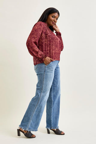 Judy Blue High Waist Retro Wide Leg Denim Jeans 82648