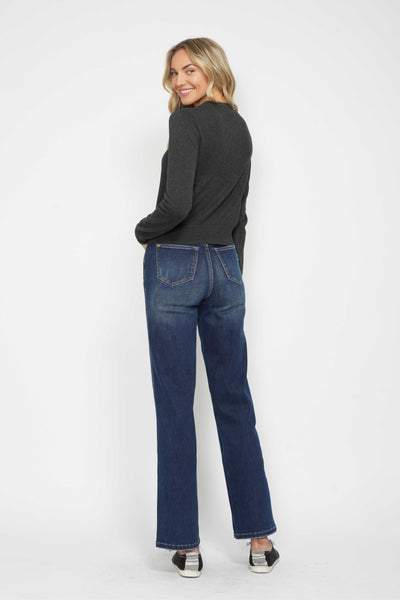 Judy Blue High Waist "Tummy Control" Classic Straight Denim Jeans 88869-Jeans-Sunshine and Wine Boutique