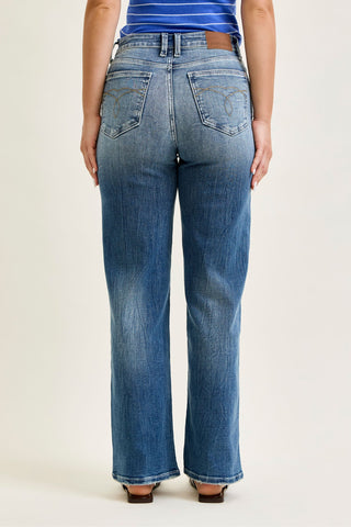 Judy Blue Mid Rise Straight Denim Jeans 82719