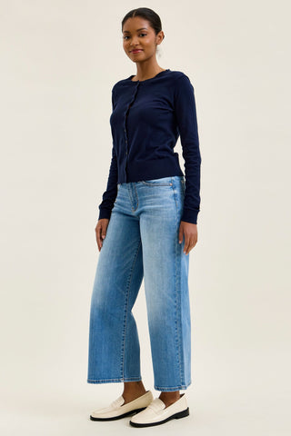 Judy Blue Mid Rise Claudia Ankle Wide Leg Denim Jeans 82738