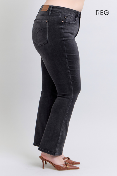 Judy Blue High Waist Tummy Control Black Bootcut Denim Jeans 88787 - 3 Inseam Options: Short, Regular, Long-Jeans-Sunshine and Wine Boutique