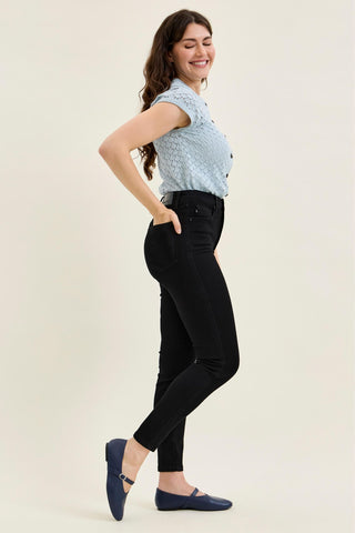 Judy Blue High Waist Tummy Control Black Skinny Denim Jeans 881244