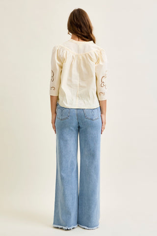 Judy Blue High Waist Twisted Retro Wide Leg Denim Jeans 881087