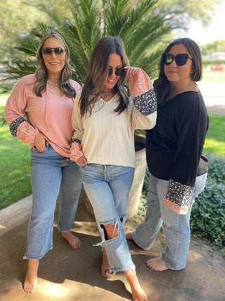 Textured Floral Blouse in Three Colors