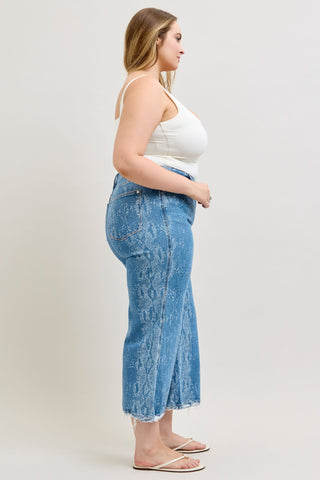 Judy Blue High Waist Ankle Wide Leg Denim Jeans 881107