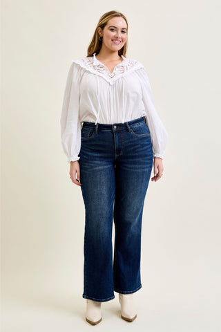 Judy Blue Mid Rise Cowgirl Seaming Alex Bootcut Denim Jeans 881124