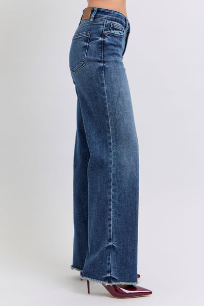 Judy Blue Mid Rise Wide Leg w/ Tint Denim Jeans 82640-Jeans-Sunshine and Wine Boutique