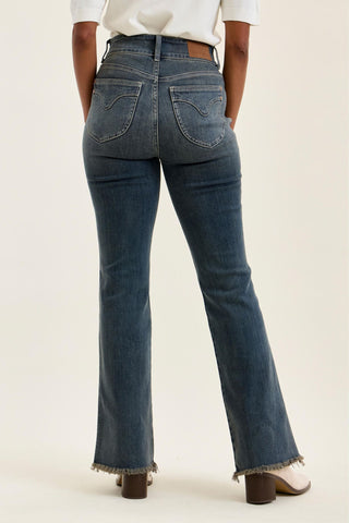 Judy Blue High Waist Double Button Vintage Grey Cast Daisy Bootcut Denim Jeans 82734