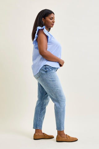 Judy Blue Mid Rise Vintage Wash Cell Phone Pocket Slim Denim Jeans 82626