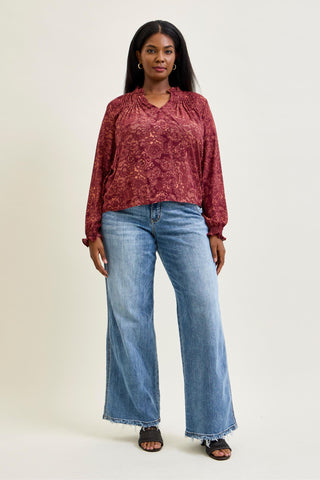 Judy Blue High Waist Retro Wide Leg Denim Jeans 82648