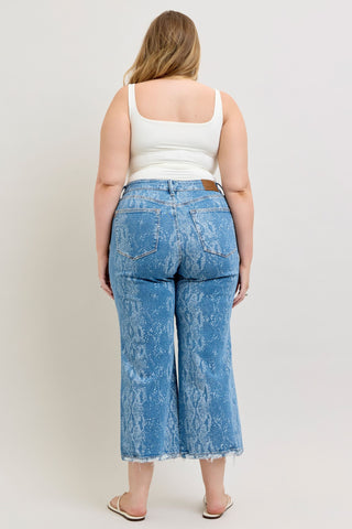 Judy Blue High Waist Ankle Wide Leg Denim Jeans 881107