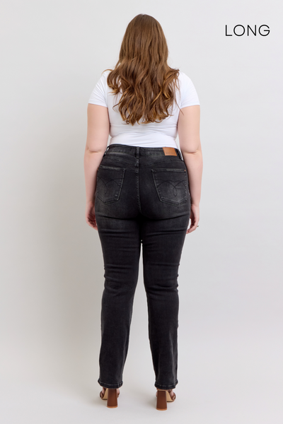 Judy Blue High Waist Tummy Control Black Bootcut Denim Jeans 88787 - 3 Inseam Options: Short, Regular, Long-Jeans-Sunshine and Wine Boutique