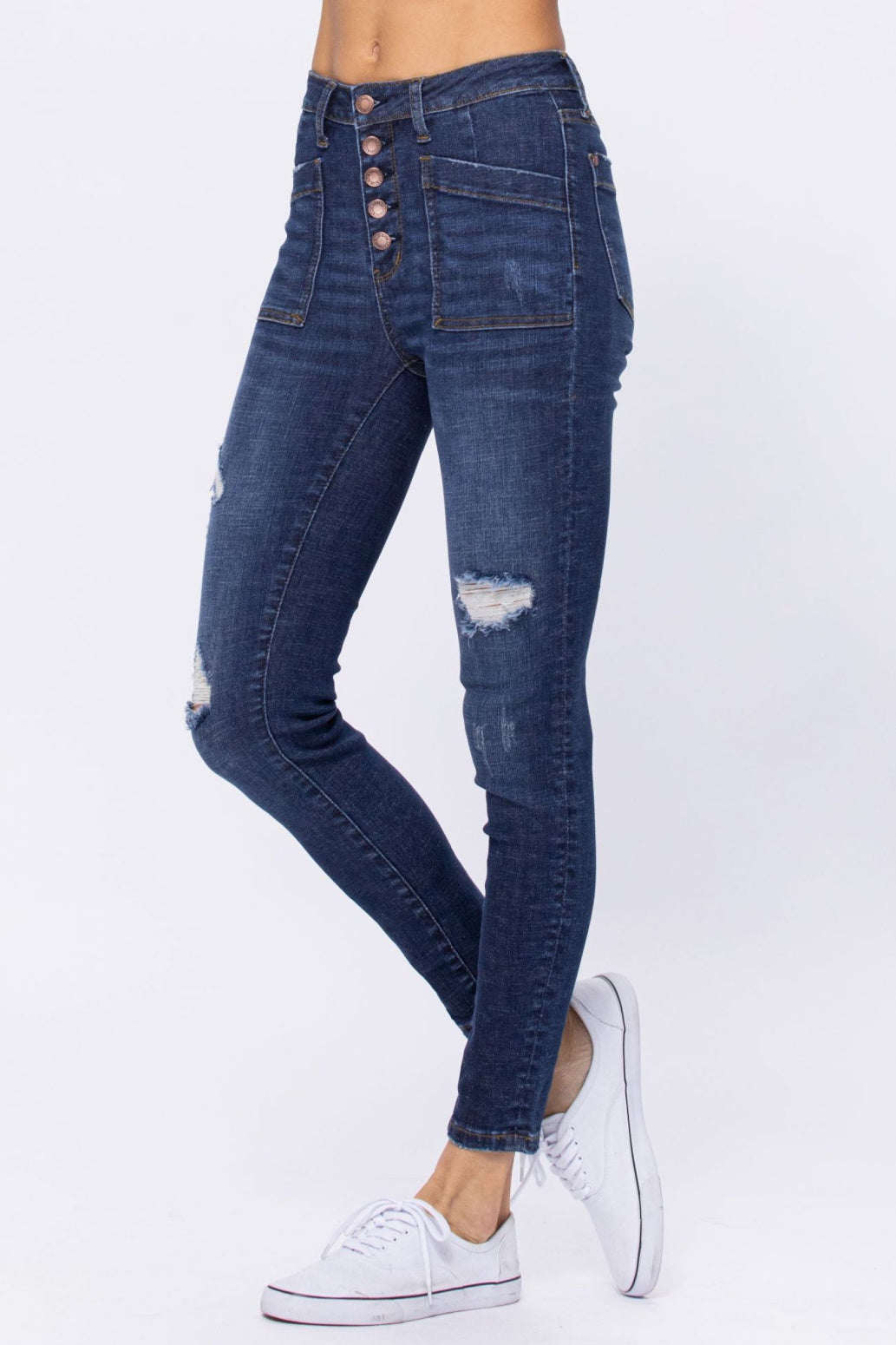Judy Blue High Waist Patch Of Cargo Skinny Jeans 88365 - Exclusive-Jeans-Sunshine and Wine Boutique