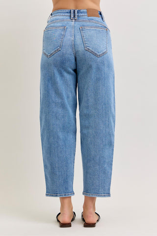 Judy Blue High Waist Front Darts Back Yoke Barrel Denim Jeans 82712